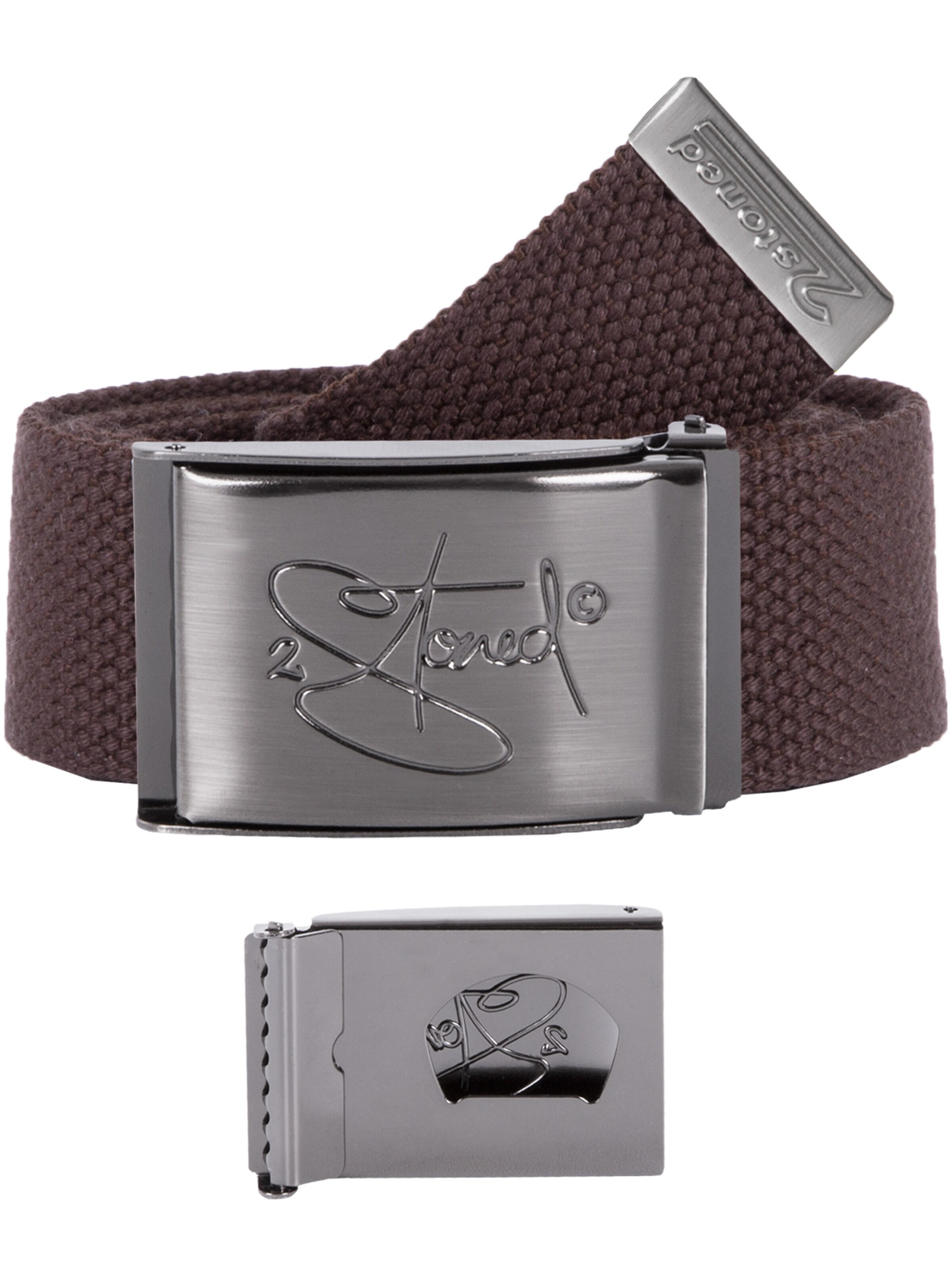 2Stoned Belt 'Classic Matt Bottle-Opener' in Brown: front