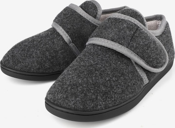 Tiestra Slippers 'TIESTRA Slipper Boots Warm Felt Slippers Wide Fit Winter Cosy Fur House Shoes Non Slip for Indoor & Outdoor Women's Bootie Slippers' in Black: front