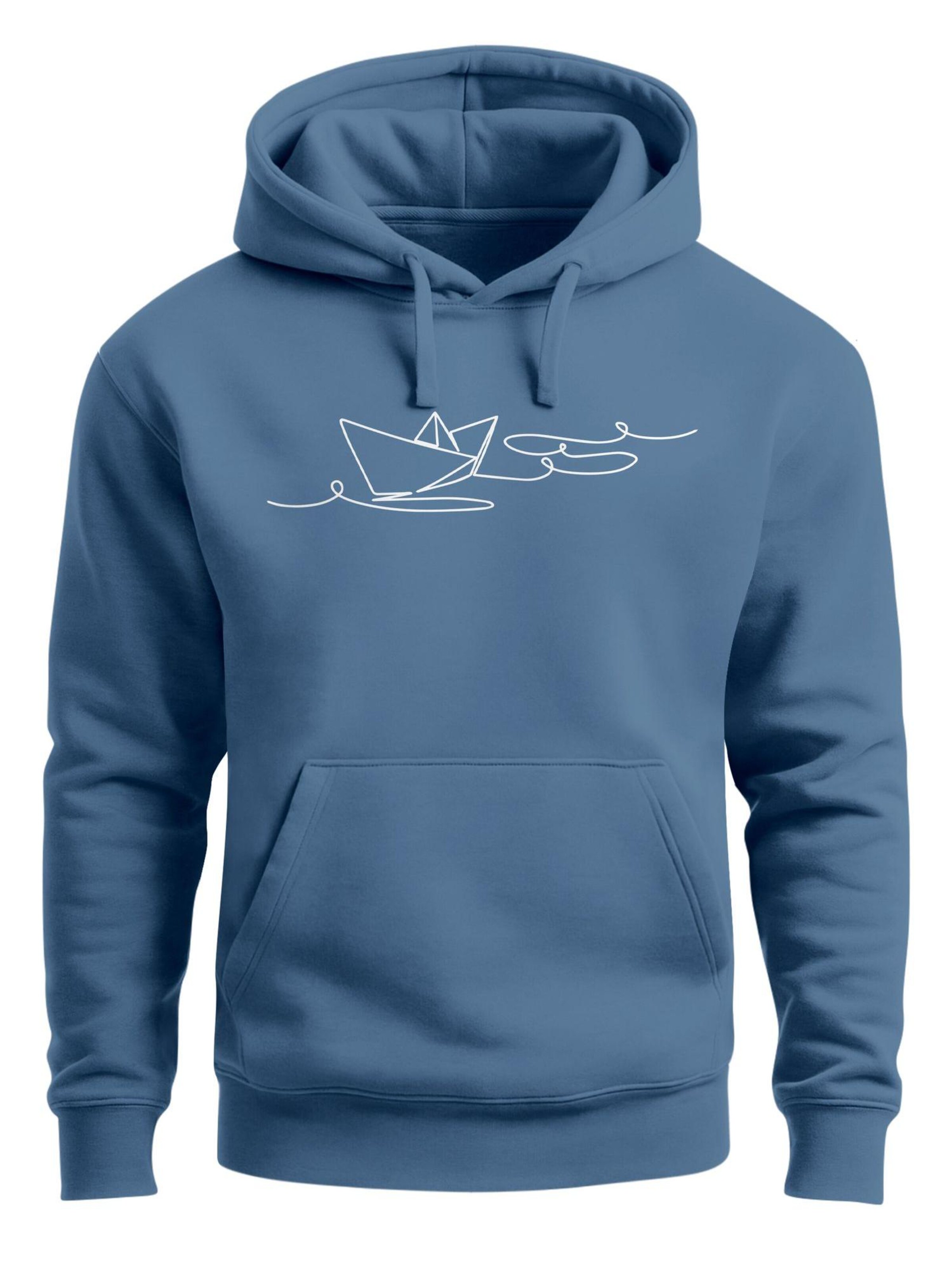 Neverless Sweatshirt 'Paperschiff'‌‌‌‌‌‌‌ in Blau: Vorderseite