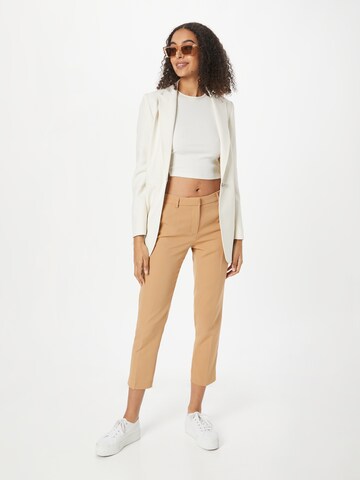 Dorothy Perkins Regular Pleated Pants 'Grazer' in Beige