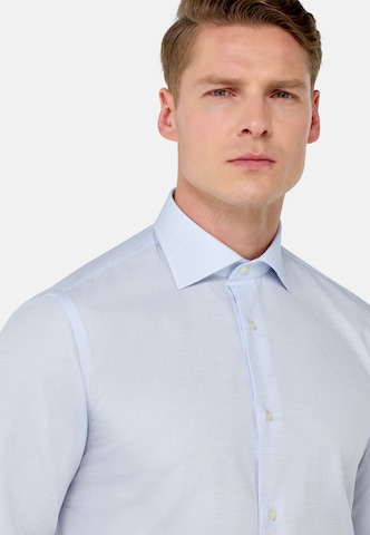 Boggi Milano Slim fit Overhemd 'Dobby Windsor' in Blauw
