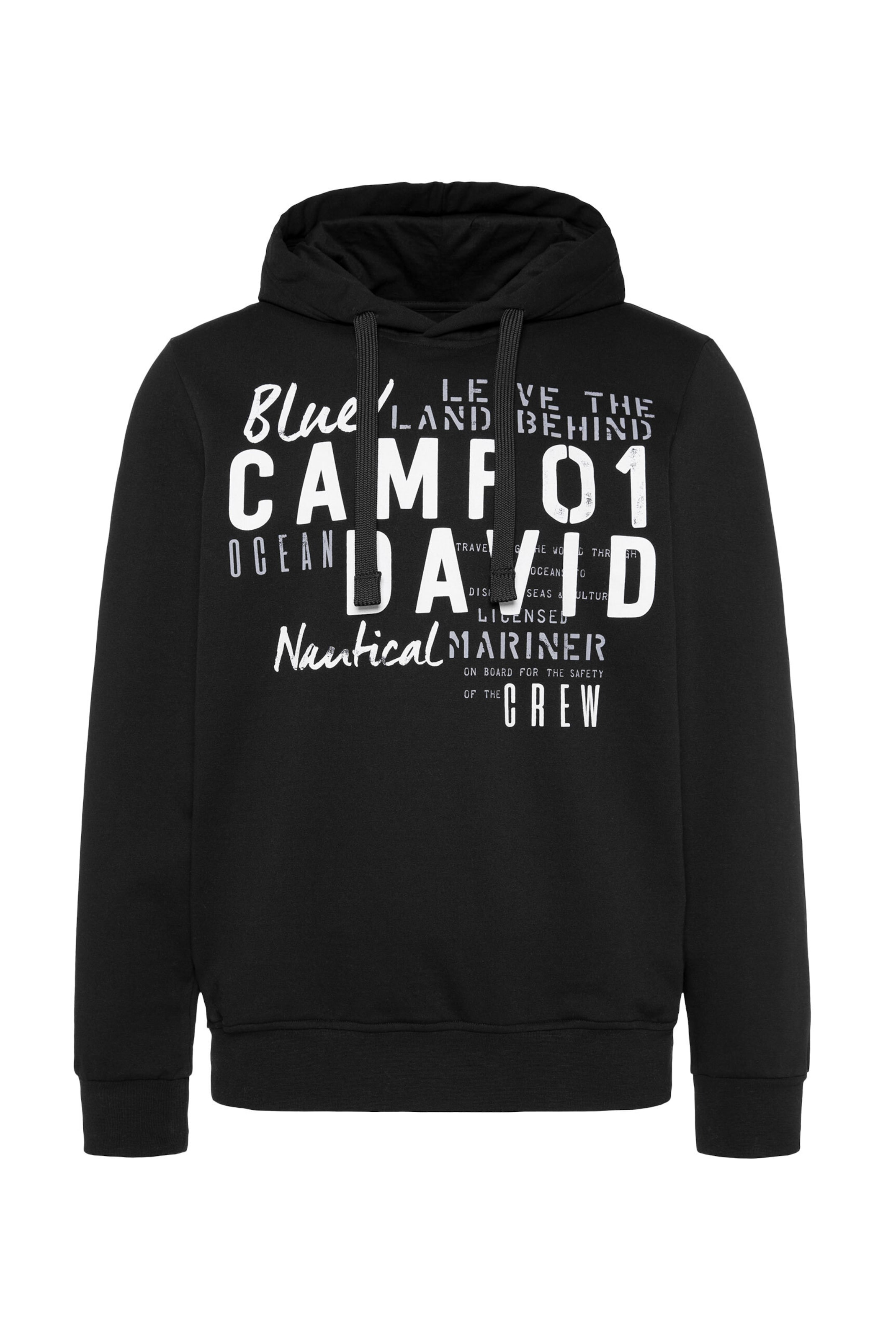 CAMP DAVID Sweatshirt in Black: front