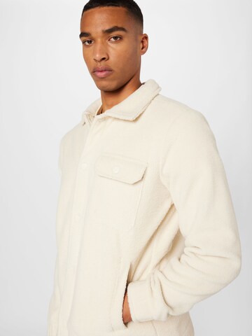 HOLLISTER Fleece Jacket in Beige