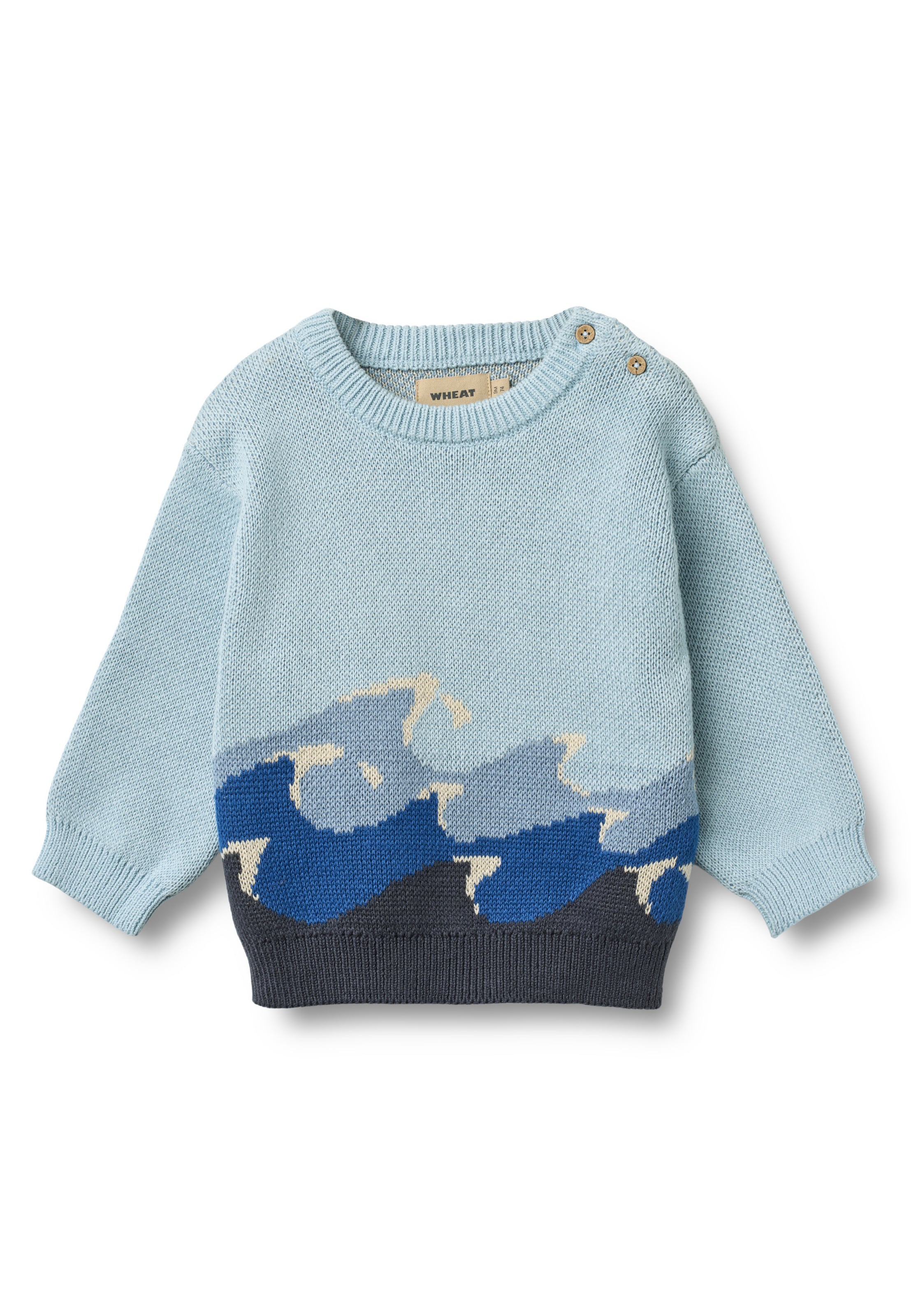 WHEAT Svetr 'Knud' – modrá: přední strana