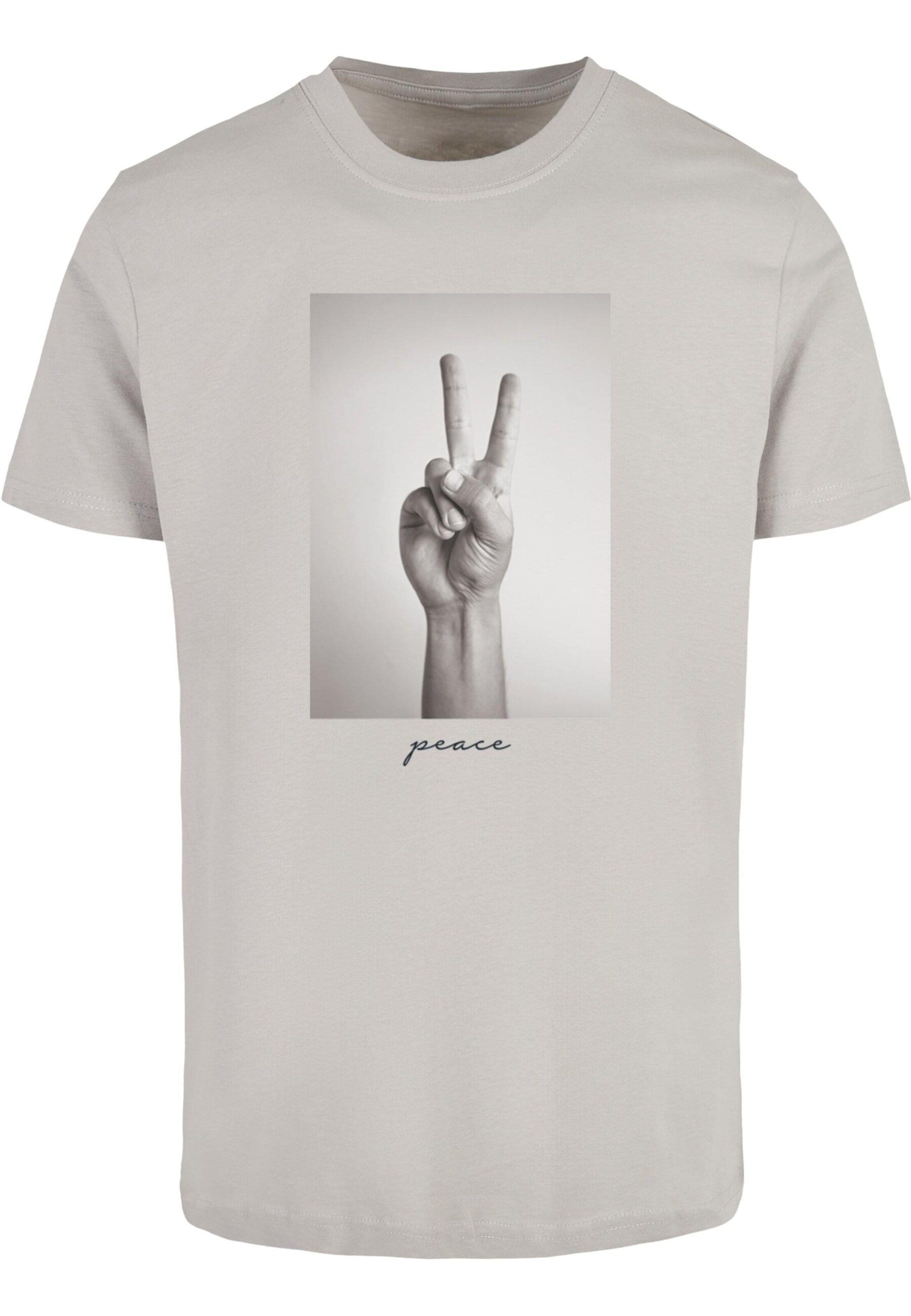 MT Men Shirt 'Peace Sign' in Grijs: voorkant