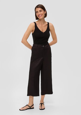 s.Oliver BLACK LABEL Wide leg Broek in Zwart: voorkant