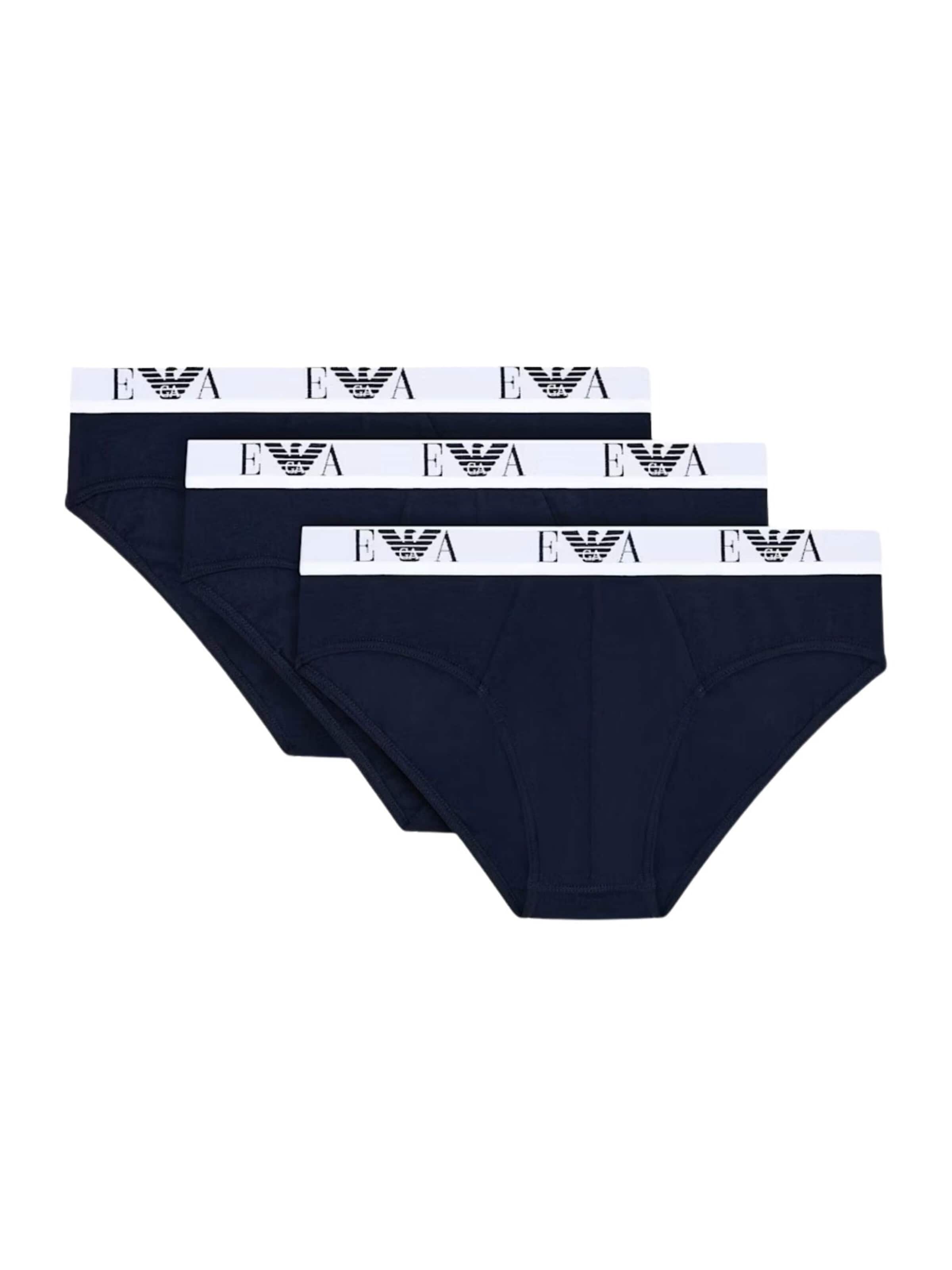 Emporio Armani Trosa '3-pack stretch cotton briefs with logo' i blå: framsida