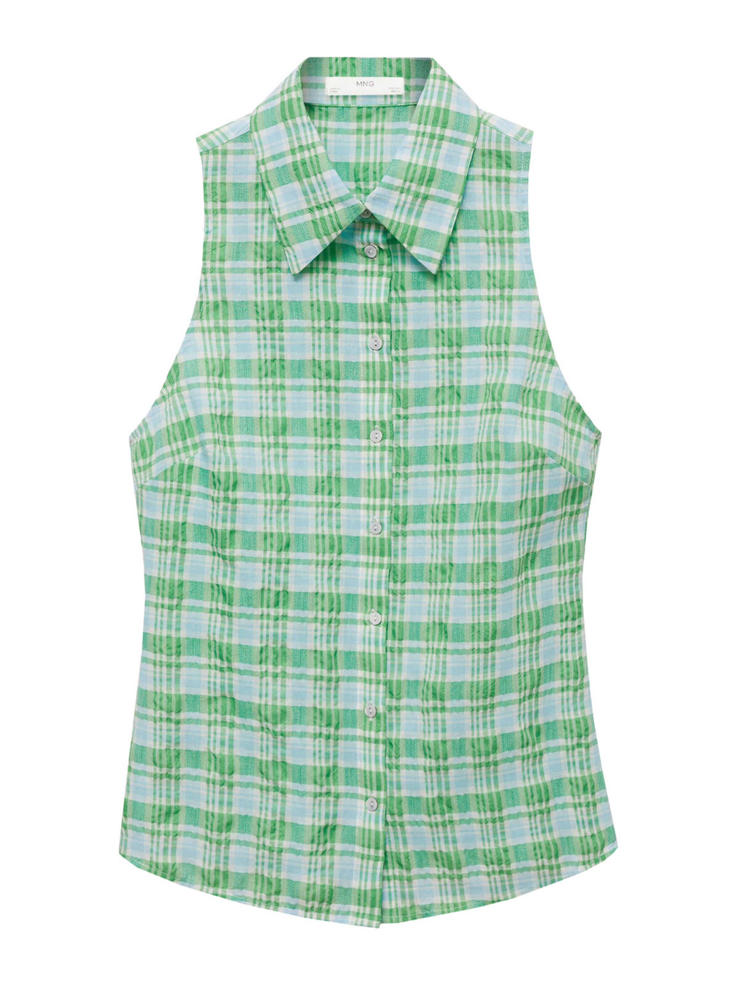 MANGO Blouse 'PAULITA' in Groen: voorkant