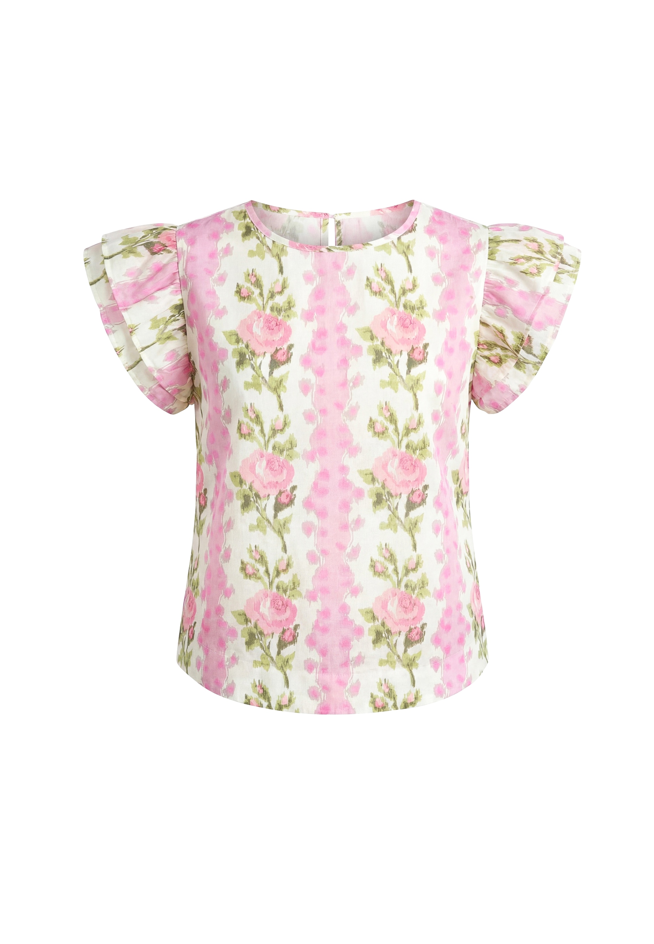 Usha Blusa en L en beige / verde / rosa, Vista del producto