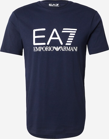 Tricou de la EA7 Emporio Armani pe albastru: față