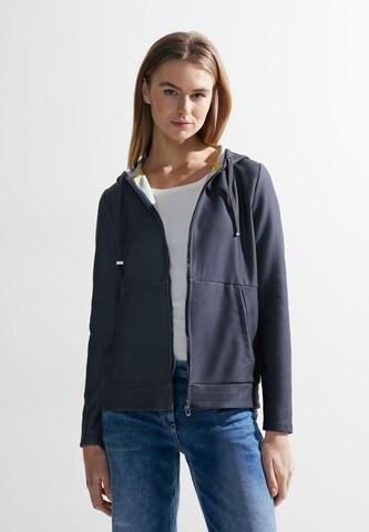 CECIL Zip-Up Hoodie in Blue: front