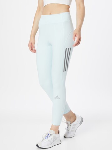 ADIDAS SPORTSWEAR Skinny Workout Pants 'Own The Run' in Blue: front
