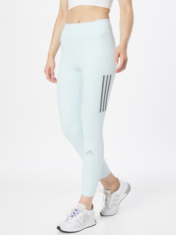 ADIDAS SPORTSWEAR Skinny Sportbyxa 'Own The Run' i blå: framsida