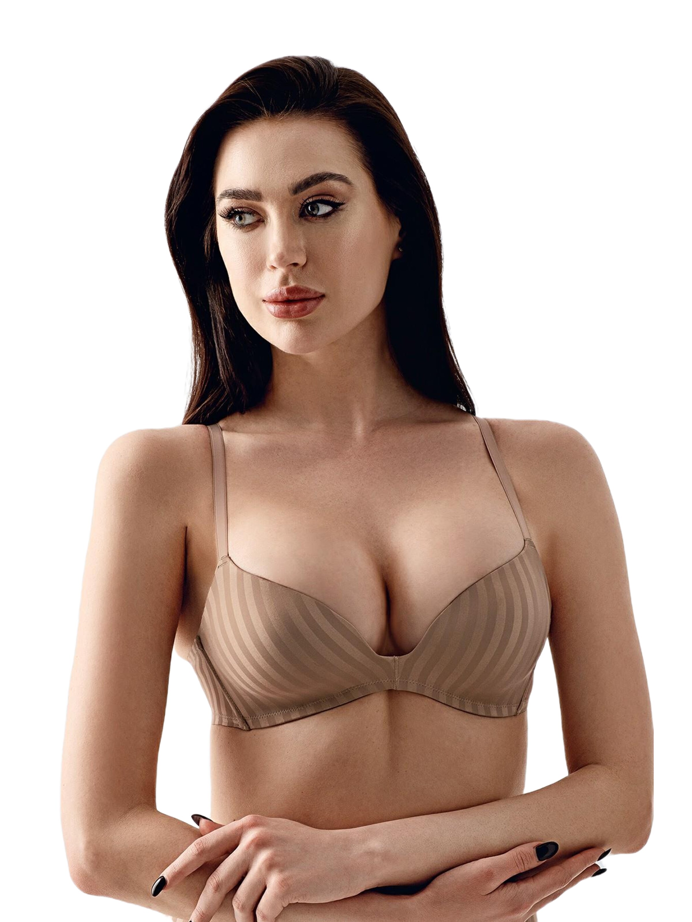 C&City Push-up Bra in Brown: front