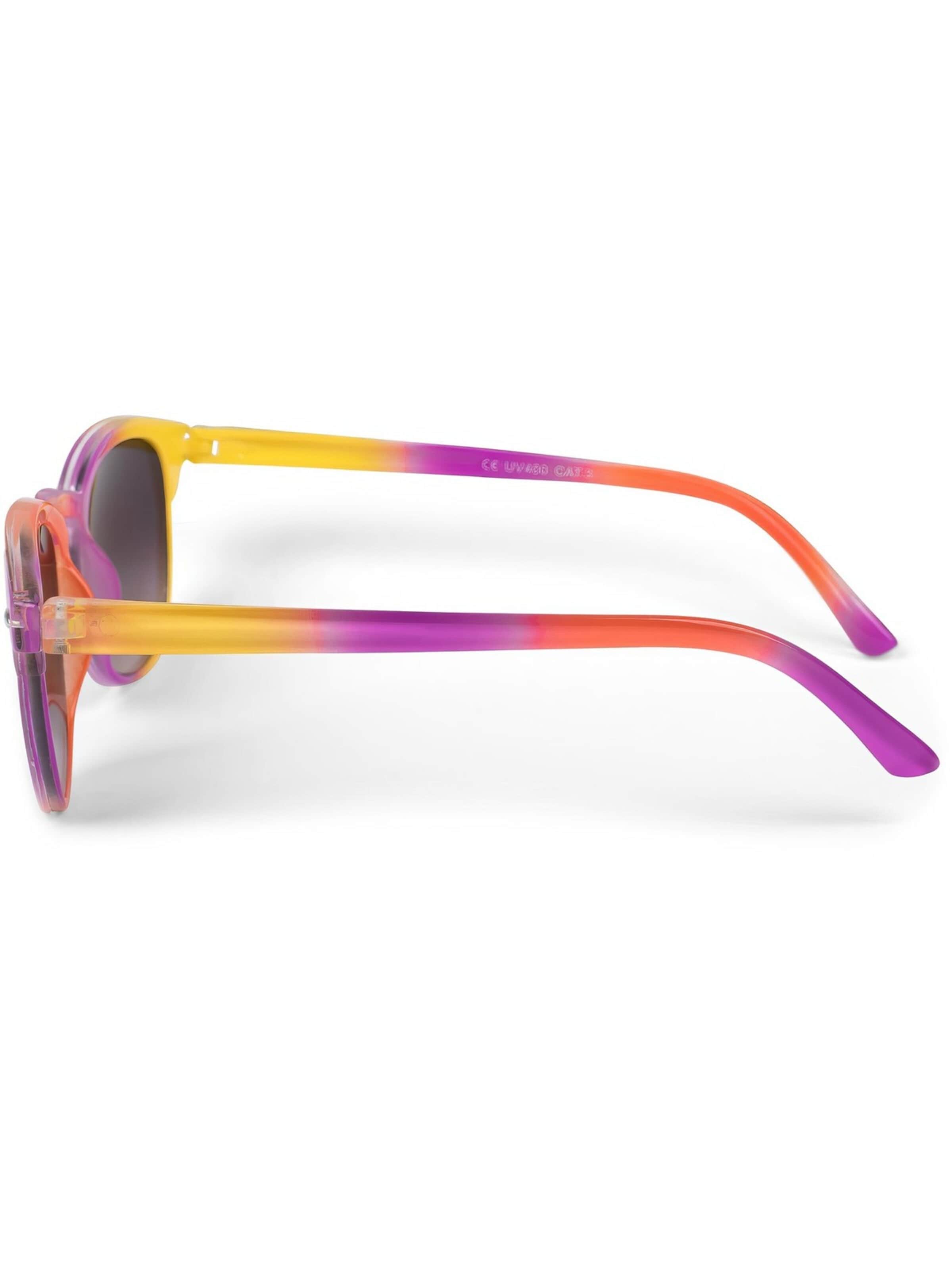 styleBREAKER Sonnenbrille 'Kinder Nerd Sonnenbrille in Regenbogen Farben' in Grau