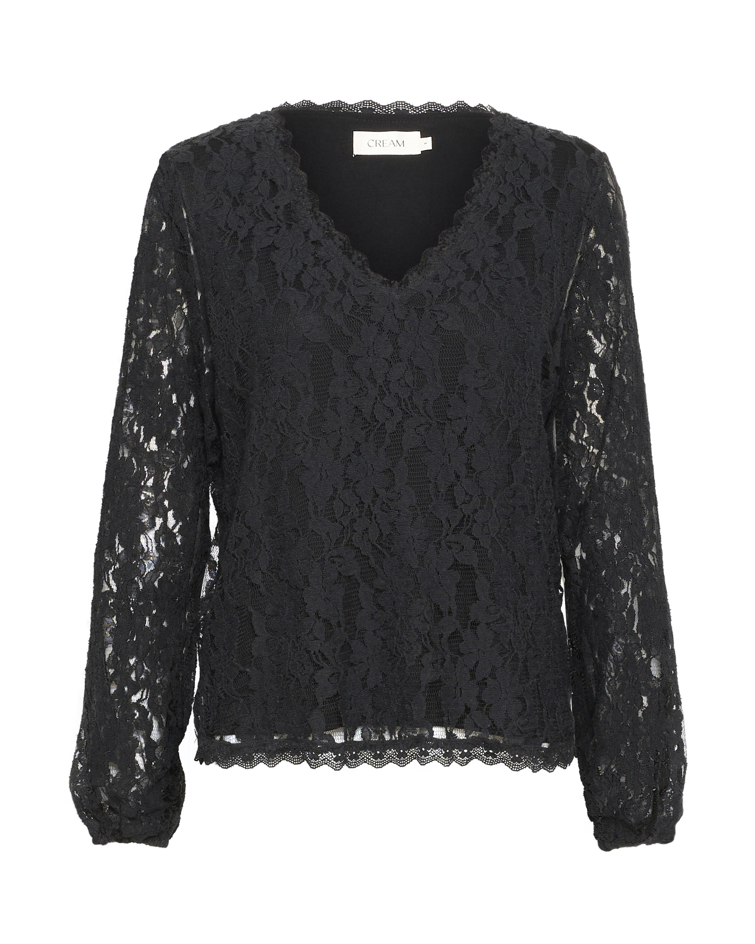 Cream Blouse 'Kit' in Zwart: voorkant