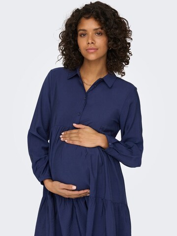 Only Maternity Obleka | modra barva