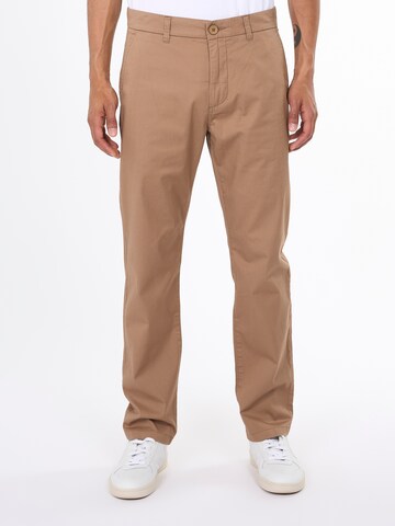 KnowledgeCotton Apparel Regular Chinohose 'BIRCH' (GOTS) in Braun: predná strana