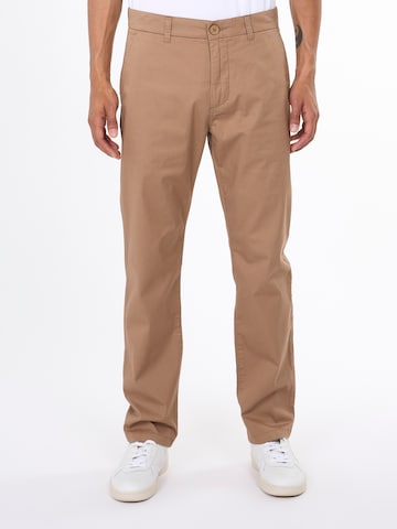 KnowledgeCotton Apparel Regular Chino trousers 'BIRCH' in Brown: front