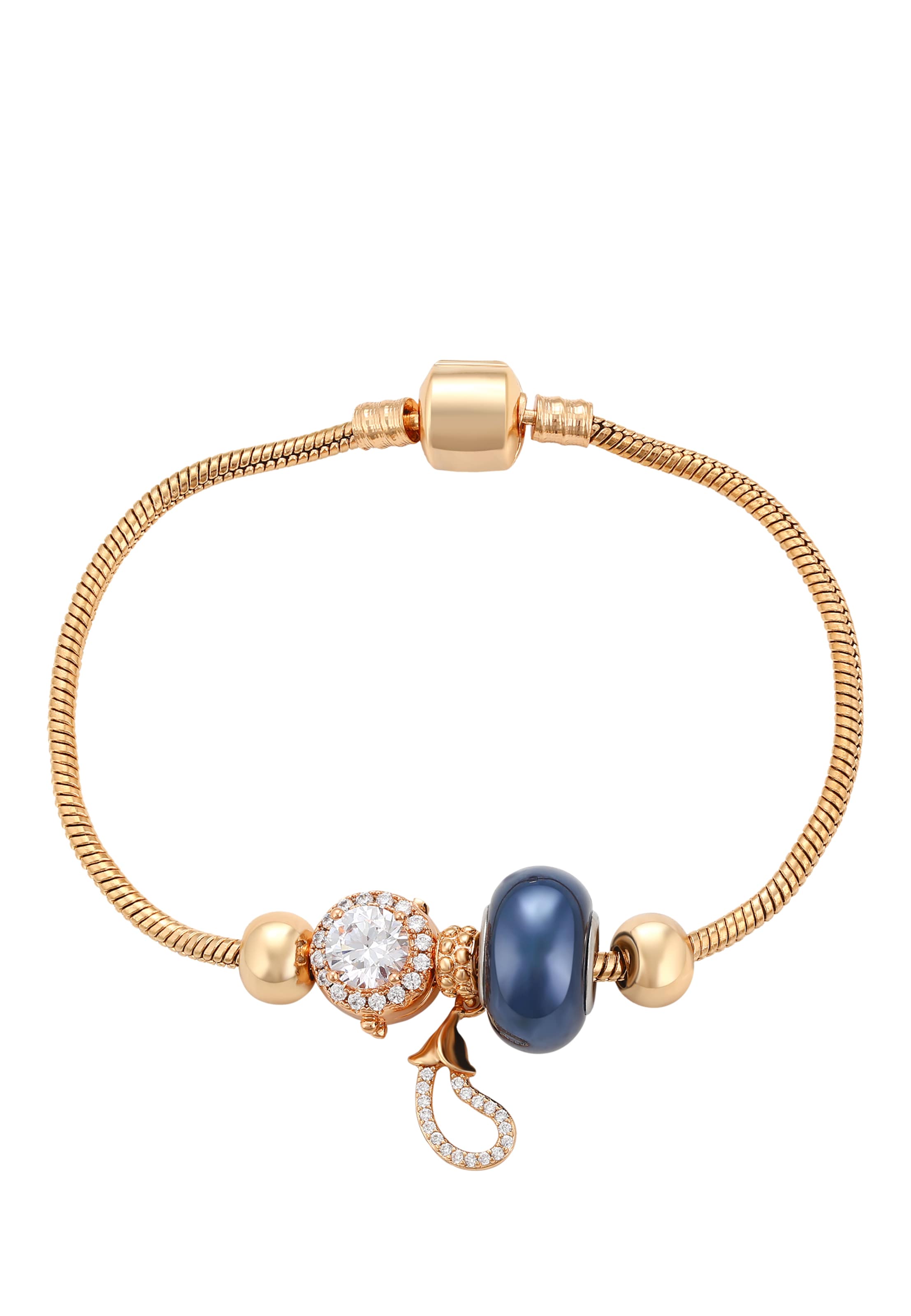 Gaya Bracelet en bleu / or, Vue avec produit