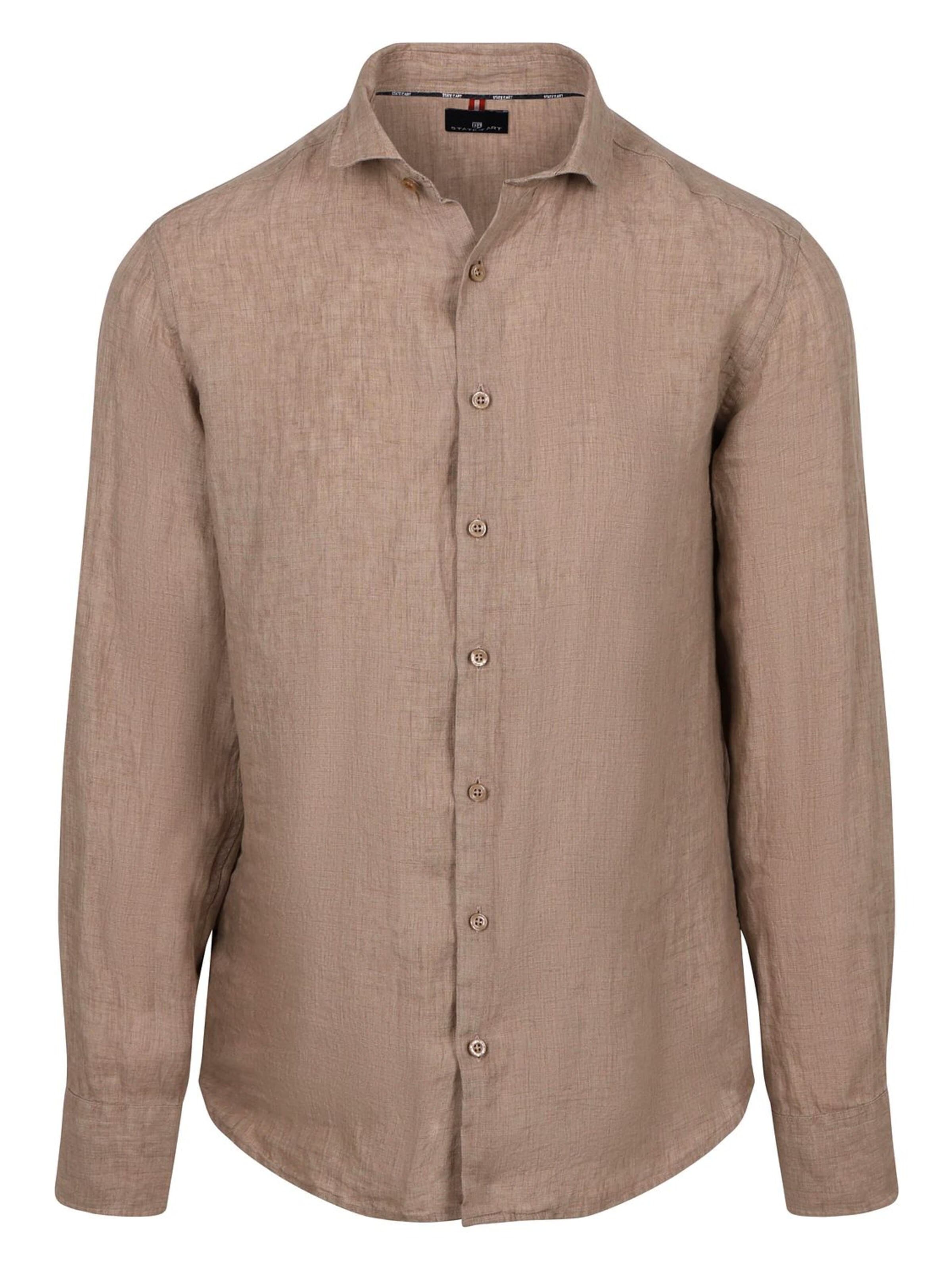 State of Art Overhemd in Beige: voorkant