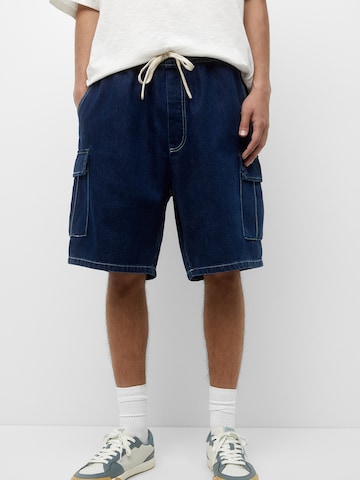 Pull&Bear Loosefit Shorts in Blau: predná strana