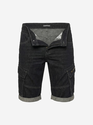 juoda KOROSHI Standartinis Darbinio stiliaus džinsai