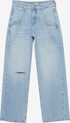 Pull&Bear Wide leg Jeans in Blue: front