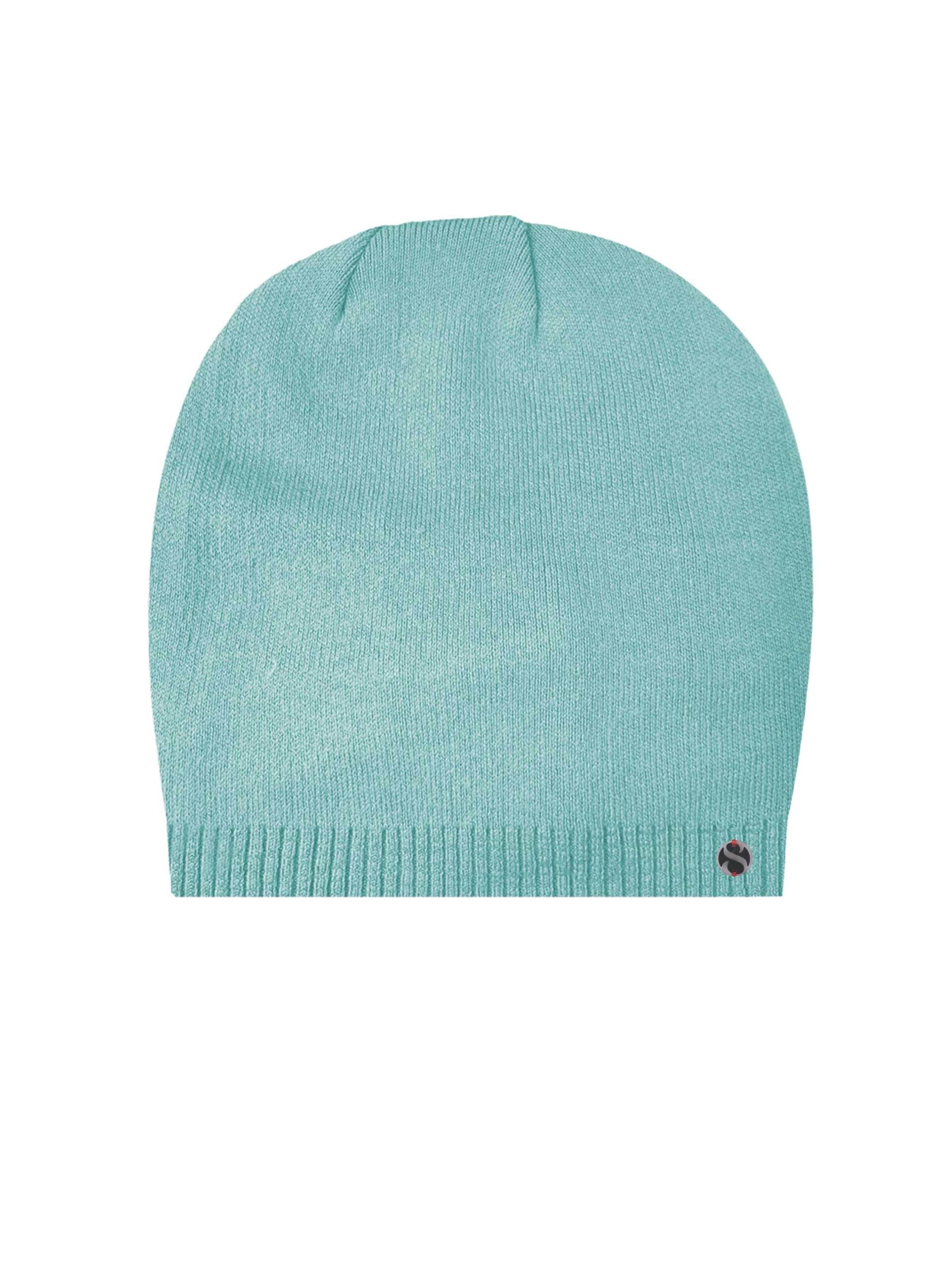 SAMAYA Mütze 'Elen', superweich und wärmend in Blau: Vorderseite