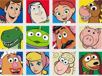 F4NT4STIC Shirt 'Disney Toy Story Character Squares' in White: front