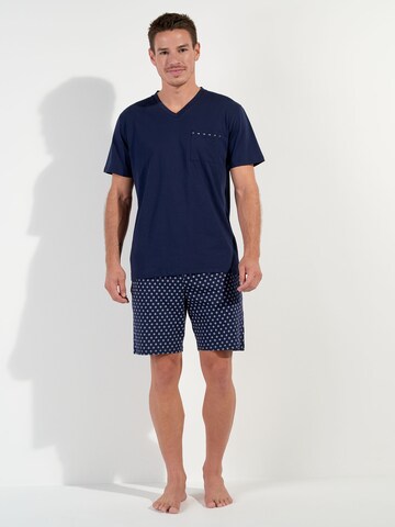 HOM Short Pajamas ' Salvador ' in Blue: front