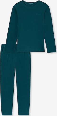 Pyjama long ' Modern Bonded ' SCHIESSER en vert : devant