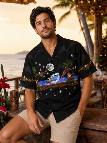 Pacific Legend - Ajuste regular Camisa 'Christmas Island' en negro