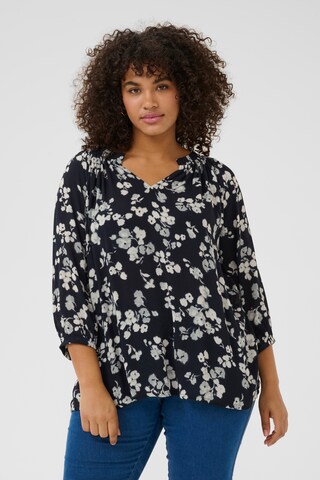 KAFFE CURVE Bluse 'KCtrine' i blå: forside