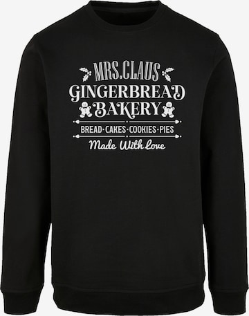 F4NT4STIC Sweatshirt 'Santas Gingerbread Bakery Retro Christmas' in Black: front