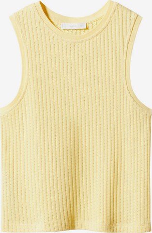 MANGO Knitted Top 'DOTTY' in Yellow: front