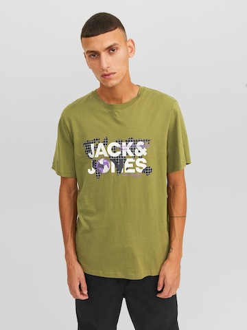 JACK & JONES Majica 'DUST' | zelena barva: sprednja stran