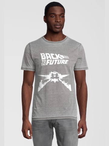 Recovered T-Shirt 'Back to the Future Delorean' in Grau: predná strana