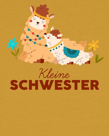 watabout.kids Shirt 'Lama Kleine Schwester' in Geel
