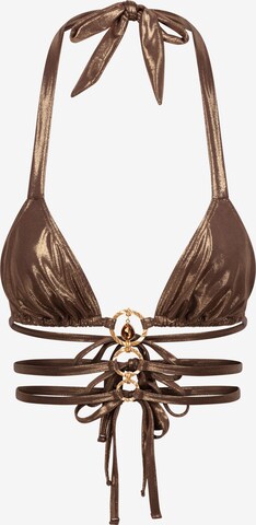 Hauts de bikini Moda Minx en marron : devant