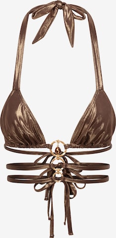 Moda Minx Triangel Bikinitop in Bruin: voorkant