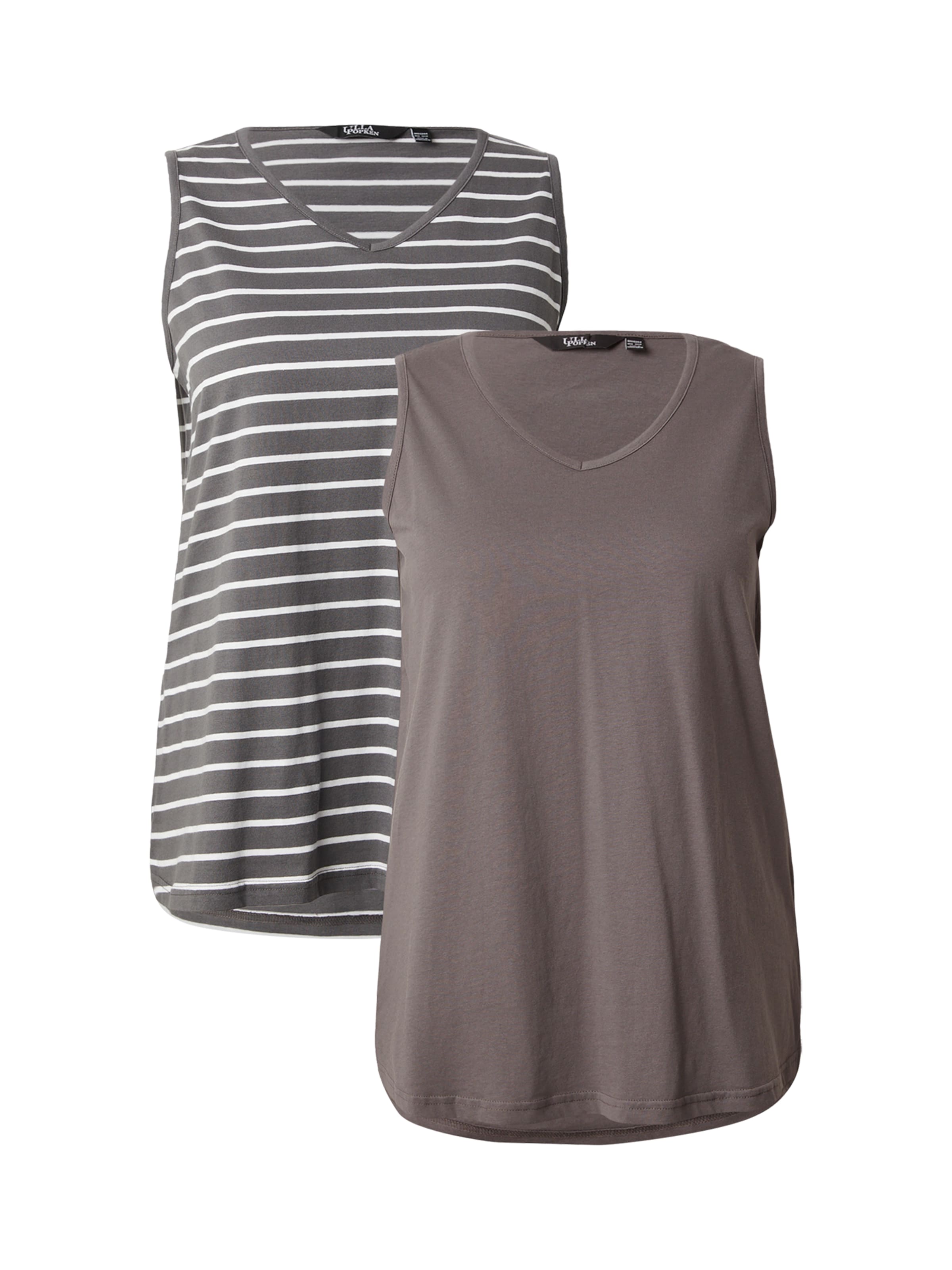 Top di Ulla Popken in grigio: frontale