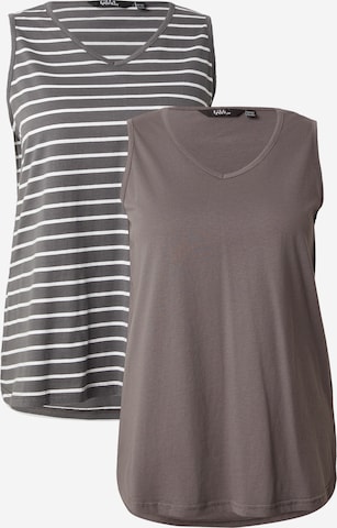Top di Ulla Popken in grigio: frontale