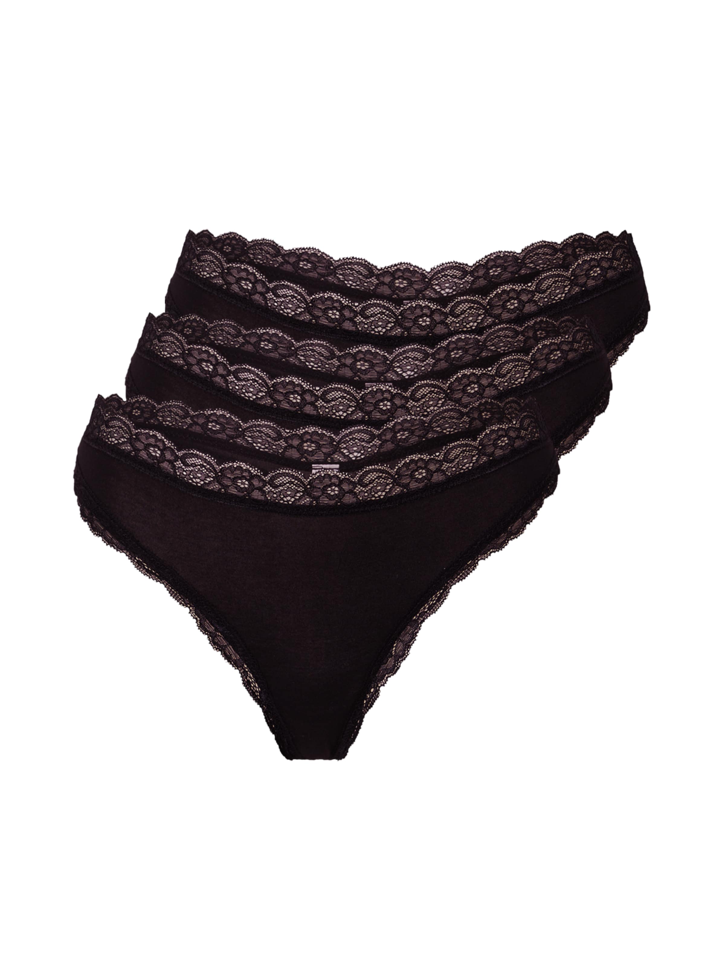 Lindex - Tanga en negro: frente