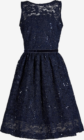 La V Jurk 'La V elegante kant jurk' in Blauw: voorkant
