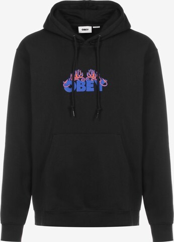Obey Sweatshirt 'Flames' in Black: front