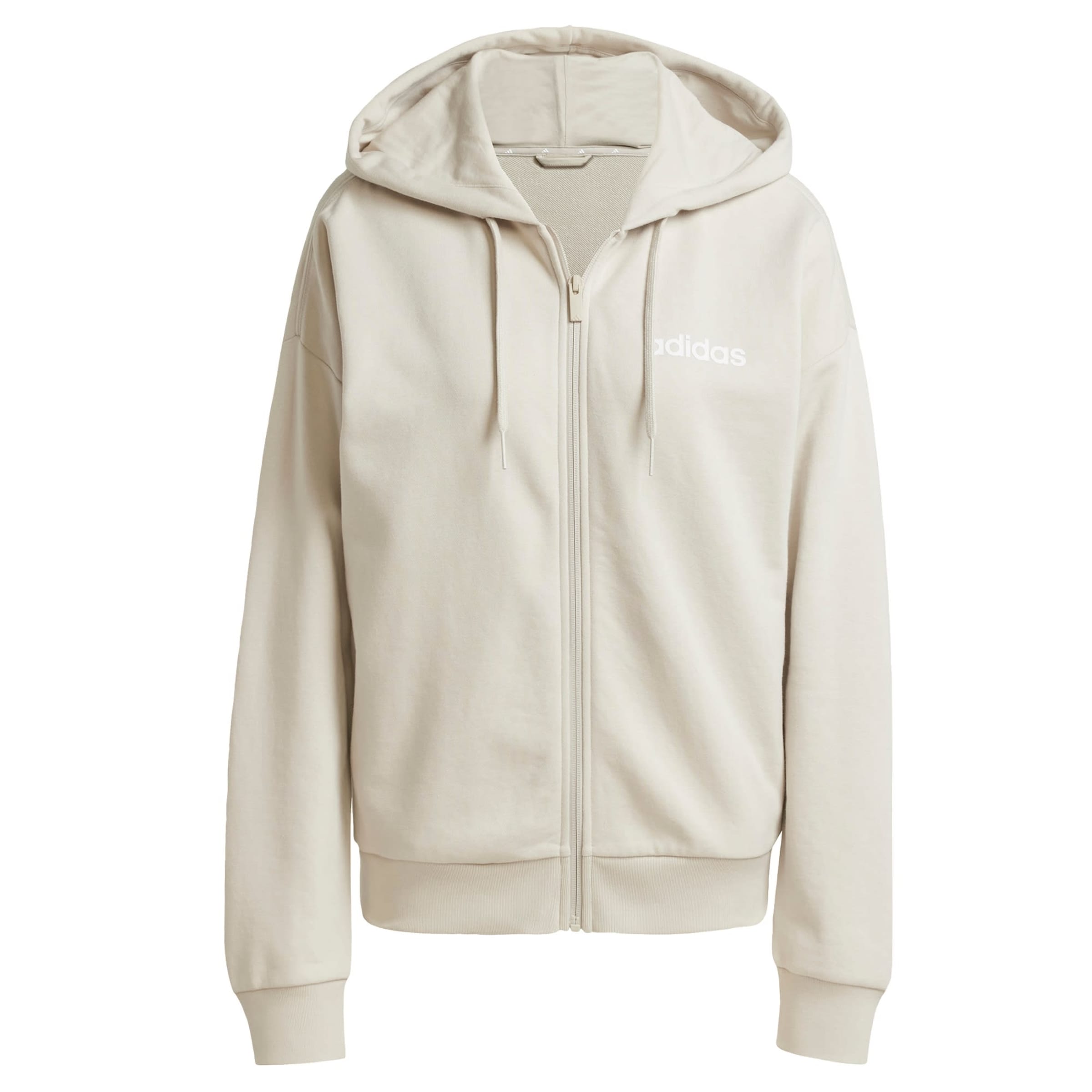 ADIDAS SPORTSWEAR - Sudadera con cremallera deportiva 'Essentials' en beige: frente