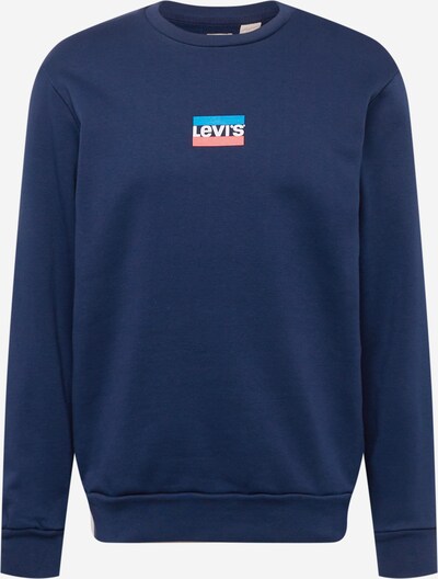 LEVI'S ® Sweat-shirt 'Graphic Crew' en azur / bleu foncé / rouge clair / blanc, Vue avec produit