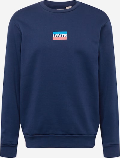LEVI'S ® Sweatshirt 'Graphic Crew' em azure / azul escuro / vermelho claro / branco, Vista do produto