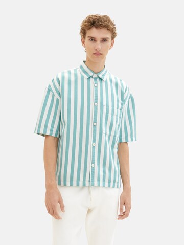 TOM TAILOR DENIM Regular fit Skjorta i grön: framsida